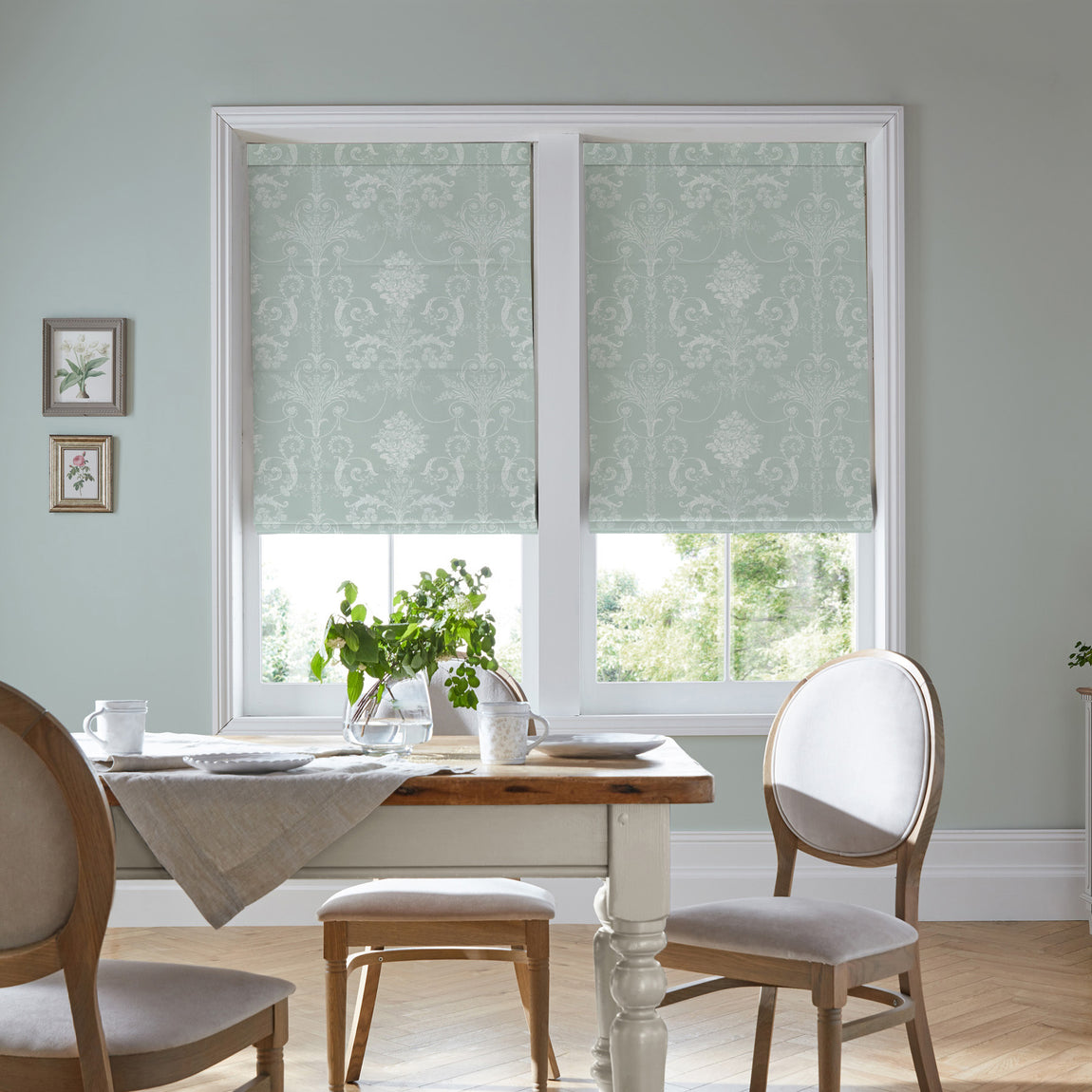 Laura Ashley Josette Made To Measure Roman Blind Duck Egg