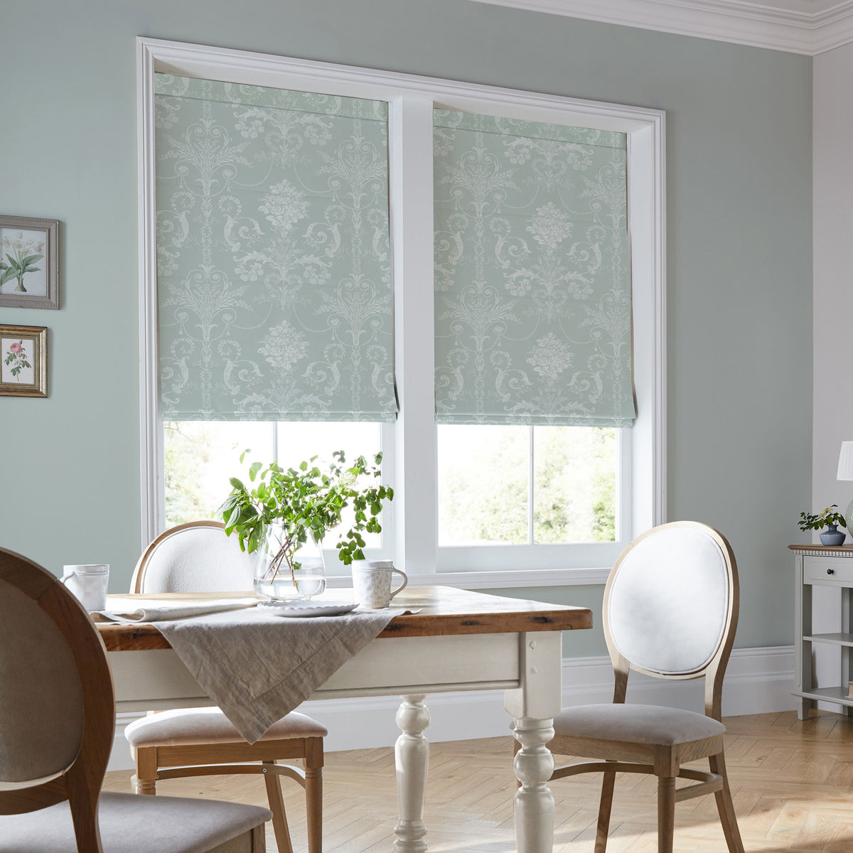 Laura Ashley Josette Made To Measure Roman Blind Duck Egg
