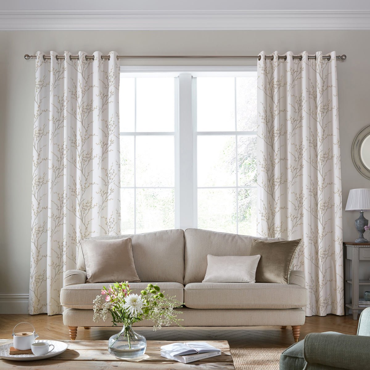 Laura Ashley Pussy Willow Made To Measure Roman Blind Dove Grey