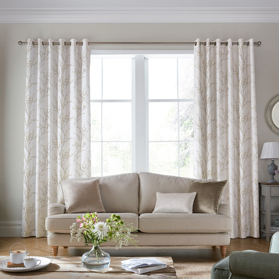 Laura Ashley Pussy Willow Made To Measure Roman Blind Dove Grey