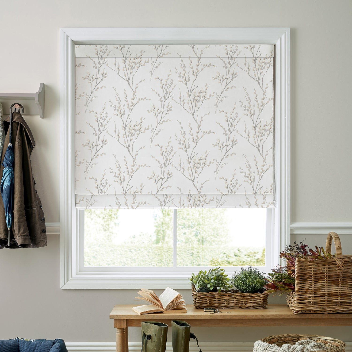 Laura Ashley Pussy Willow Made To Measure Roman Blind Dove Grey