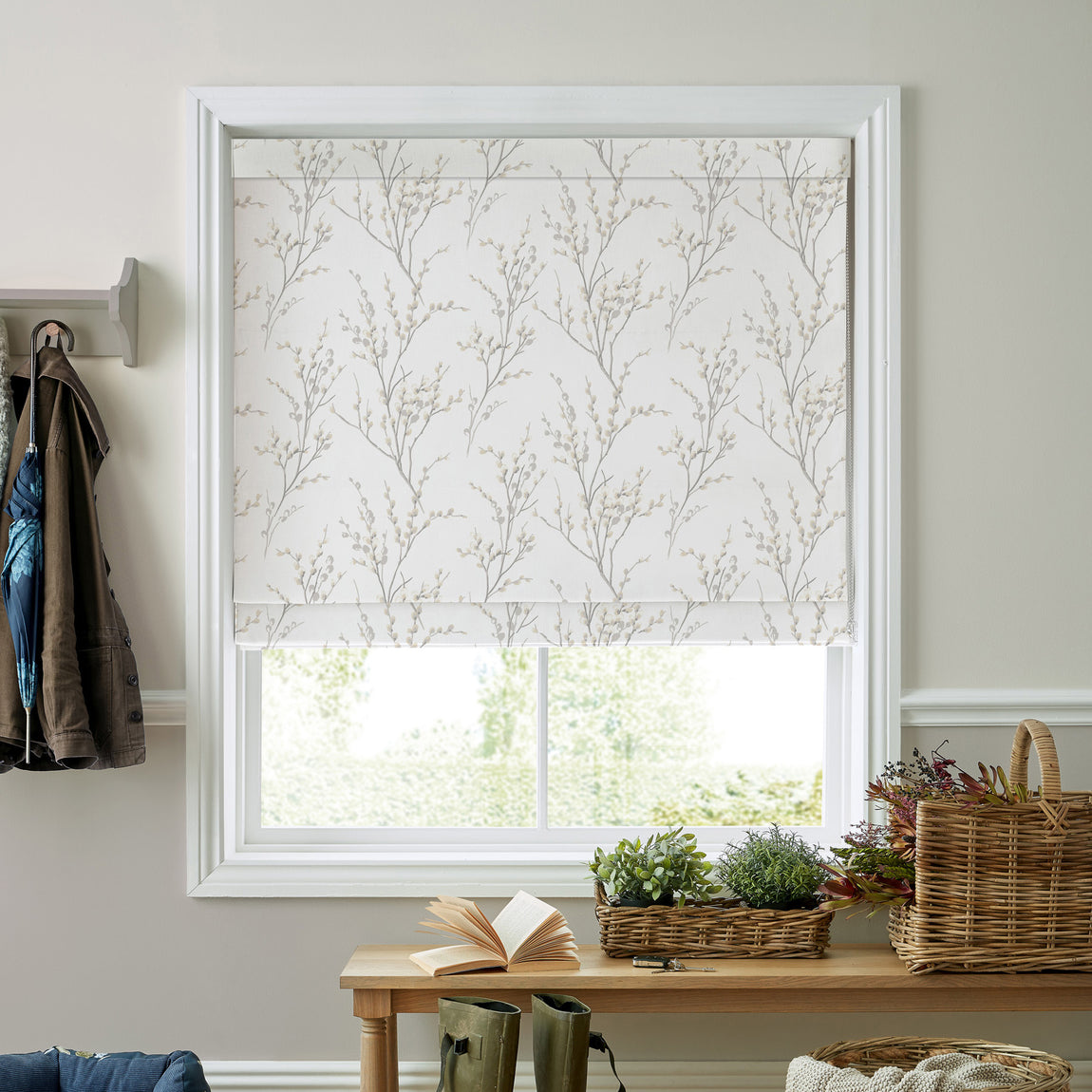 Laura Ashley Pussy Willow Made To Measure Roman Blind Dove Grey