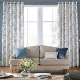 Laura Ashley Pussy Willow Made To Measure Curtains Off White Seaspray