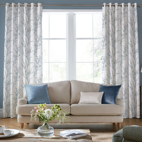 Laura Ashley Pussy Willow Made To Measure Curtains Off White Seaspray