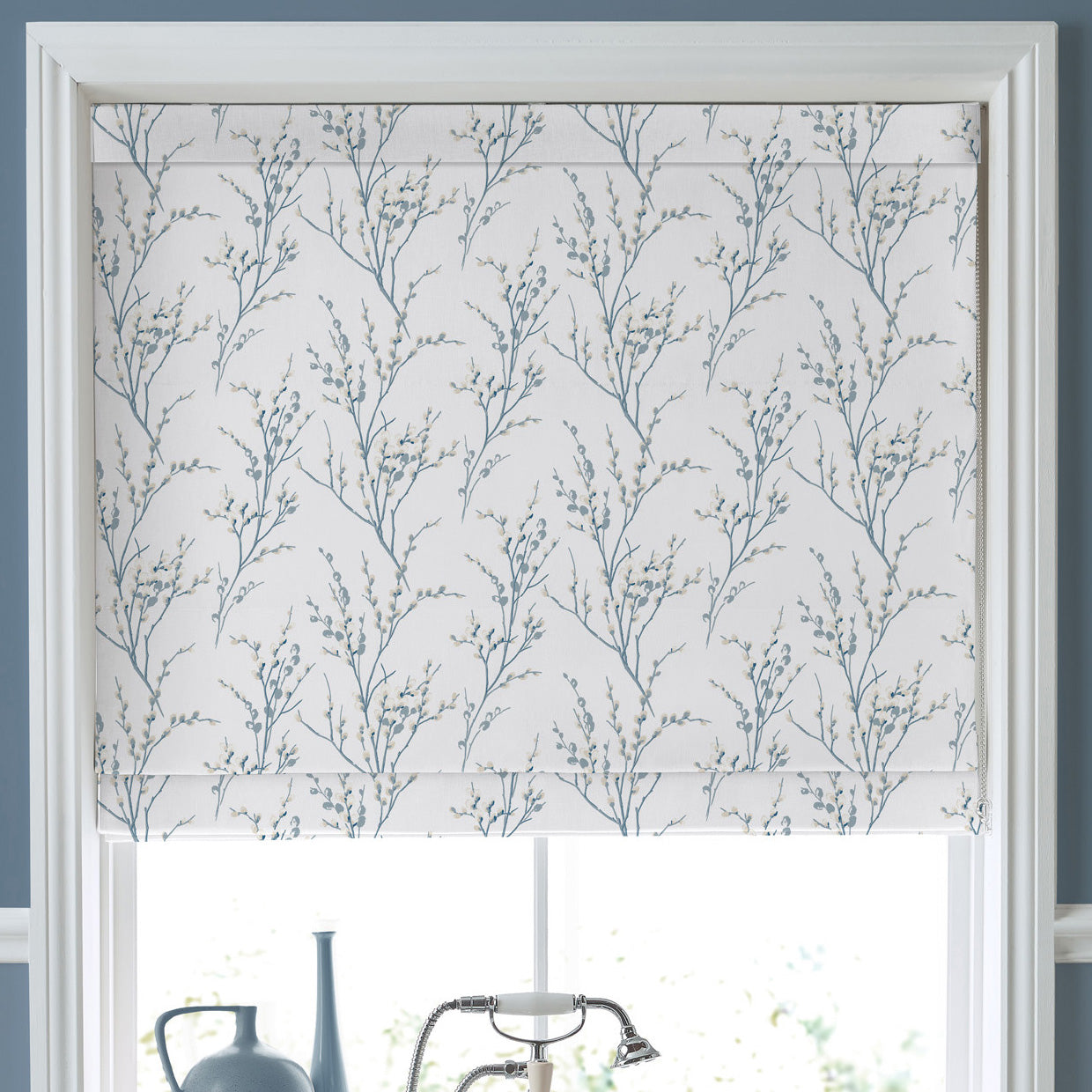 Laura Ashley Pussy Willow Made To Measure Curtains Off White Seaspray