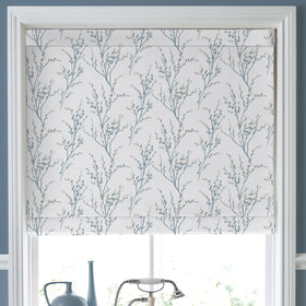 Laura Ashley Pussy Willow Made To Measure Roman Blind Off White Seaspray