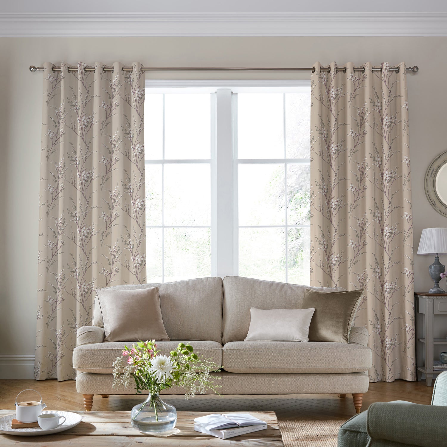 Laura Ashley Pussy Willow Made To Measure Roman Blind Natural