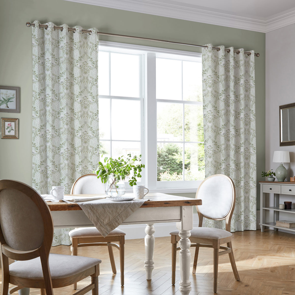 Laura Ashley Parterre Made To Measure Curtains Sage