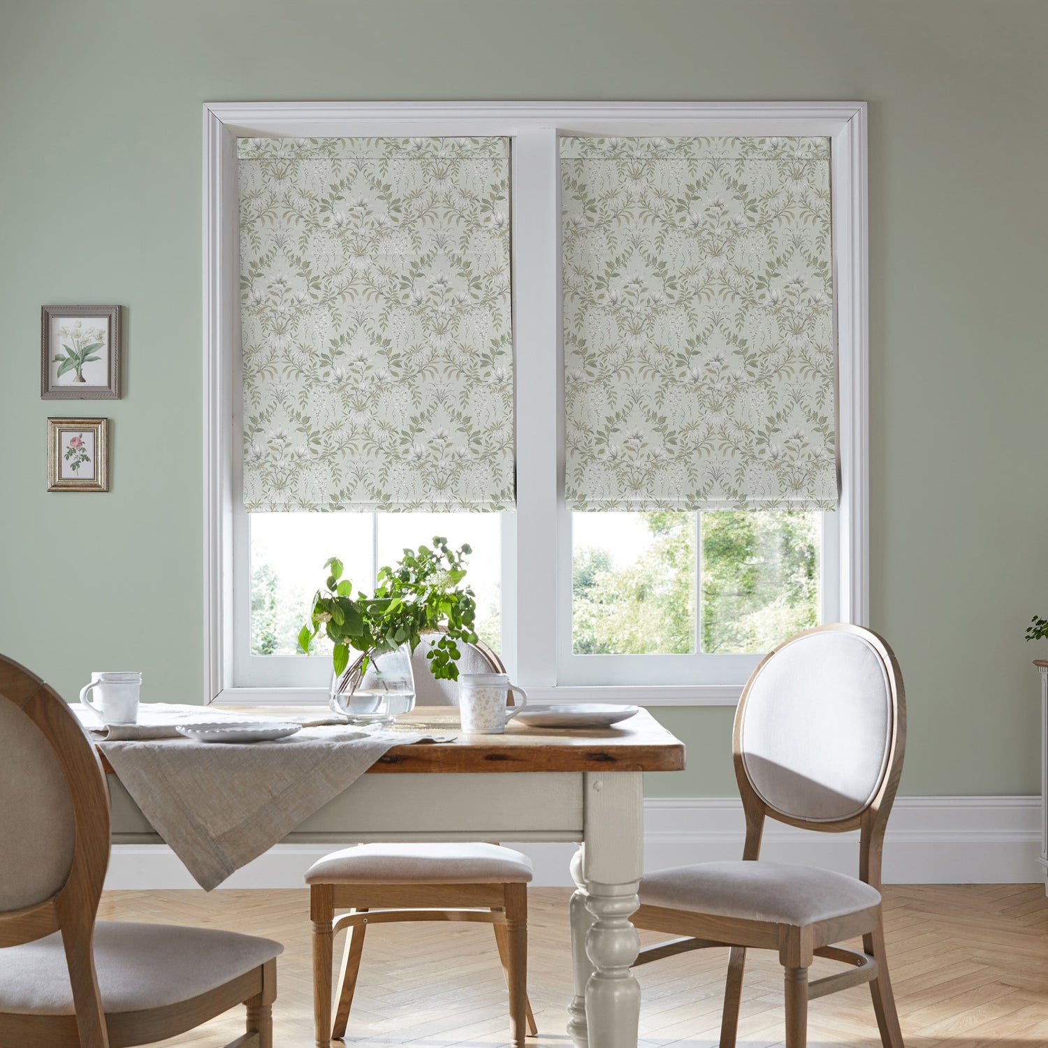 Laura Ashley Parterre Made To Measure Roman Blind Sage