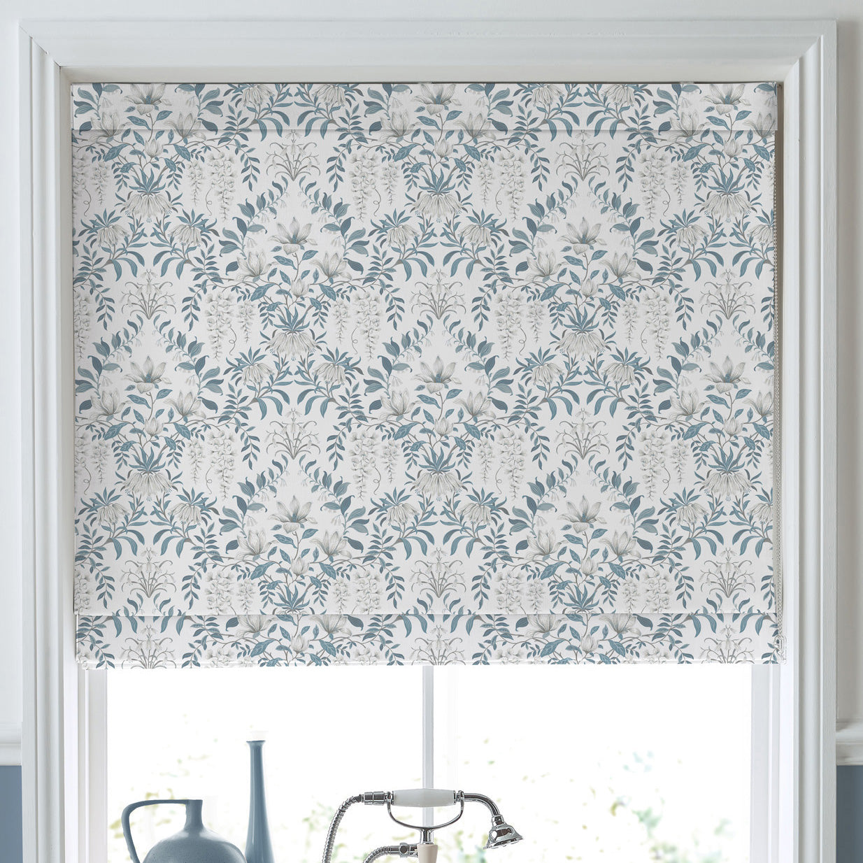 Laura Ashley Parterre Made To Measure Curtains Off White Seaspray
