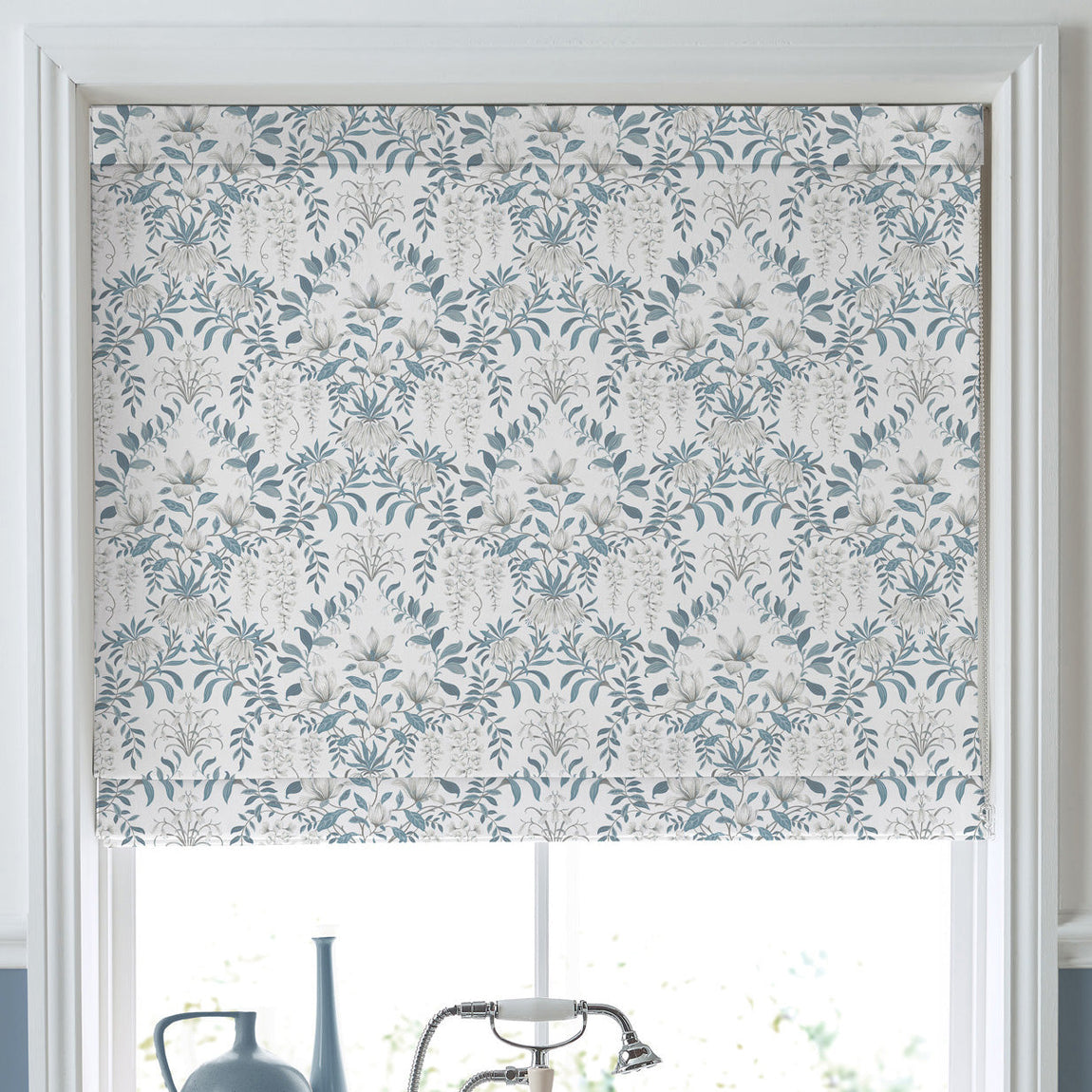 Laura Ashley Parterre Made To Measure Curtains Off White Seaspray