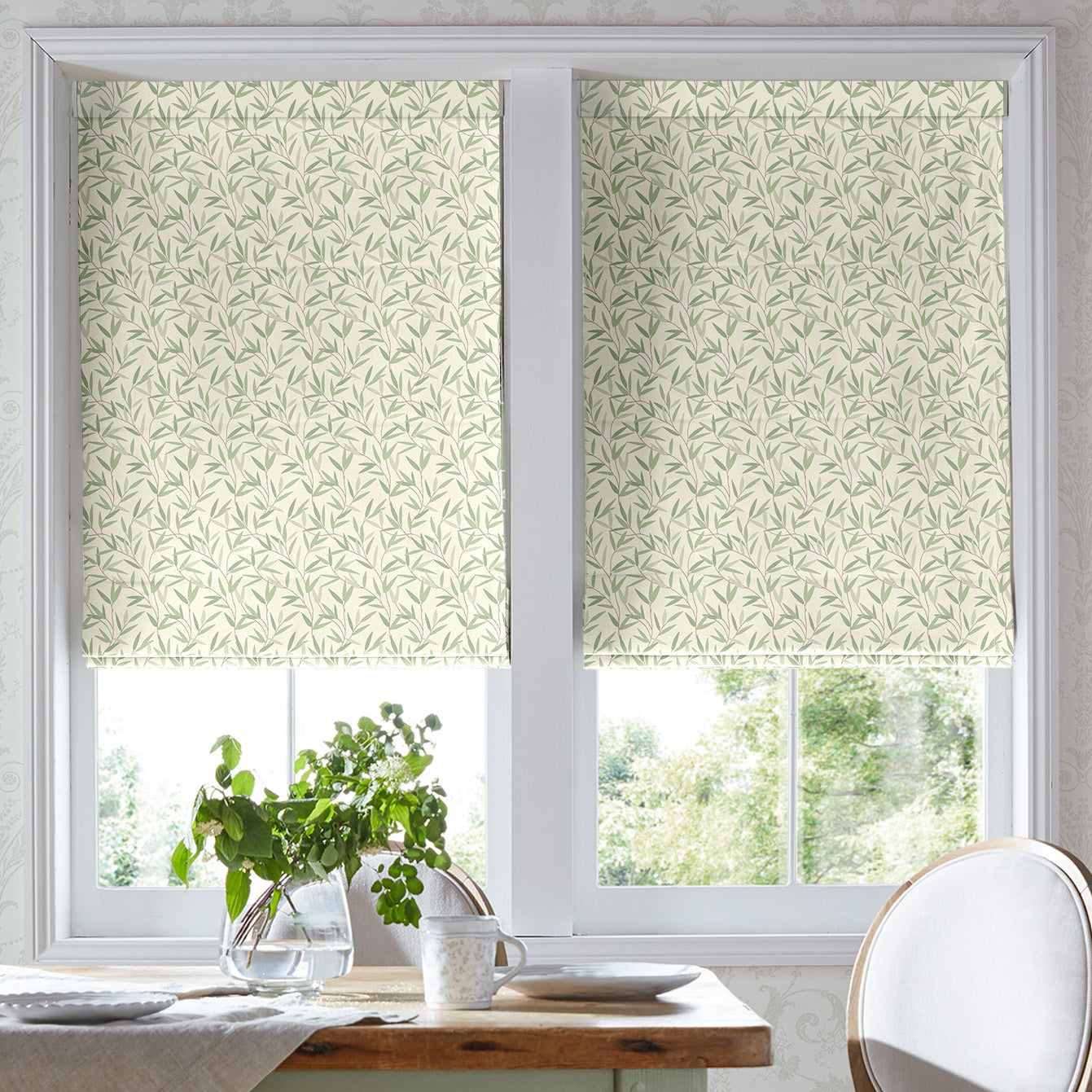 Laura Ashley Willow Leaf Made To Measure Roman Blind Hedgerow