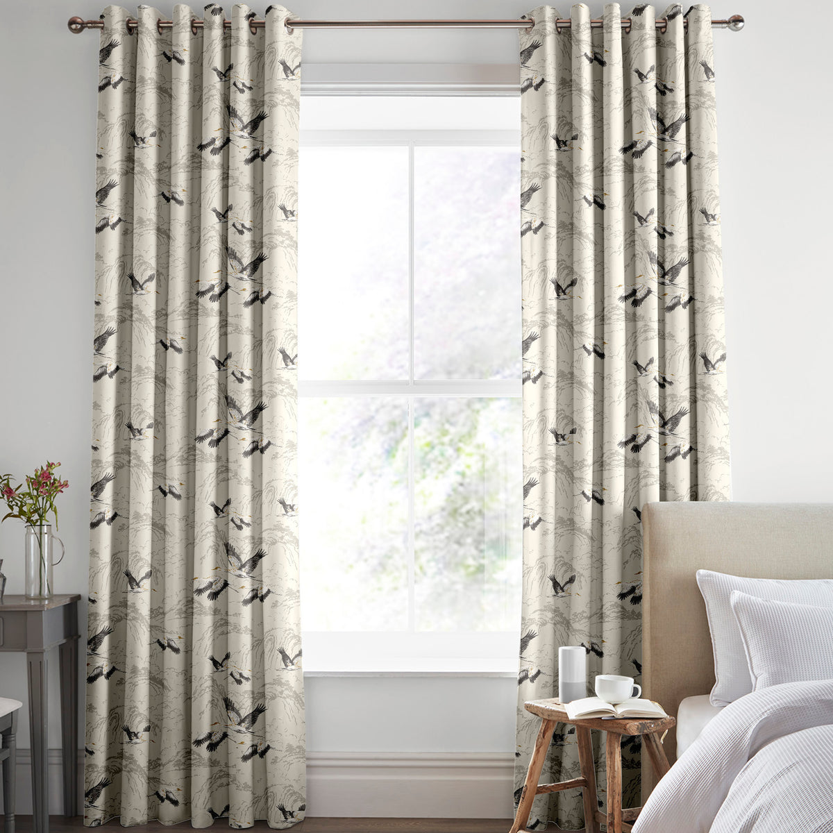Laura Ashley Animalia Made to Measure Curtain Silver