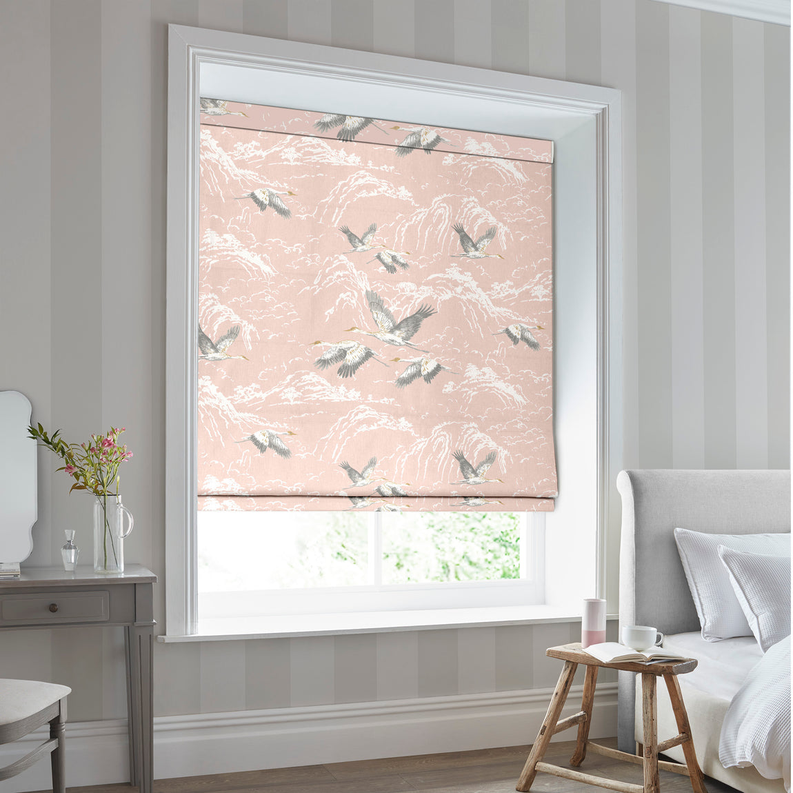 Laura Ashley Animalia Made to Measure Roman Blind Blush