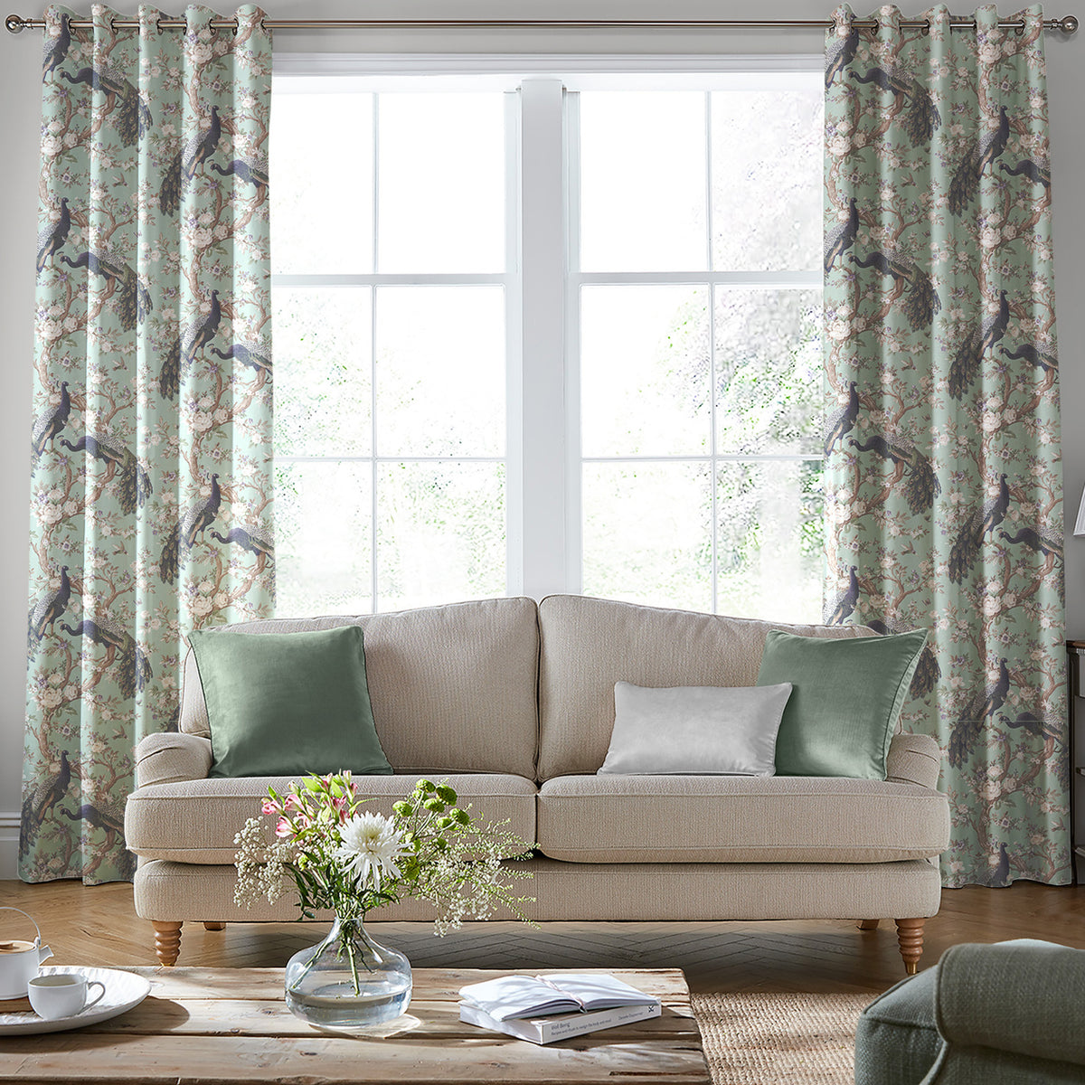 Laura Ashley Belvedere Made to Measure Curtain Duckegg
