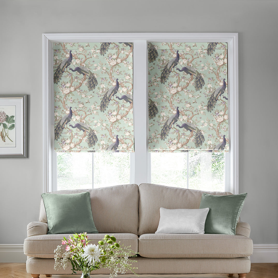 Laura Ashley Belvedere Made to Measure Roman Blind Duckegg