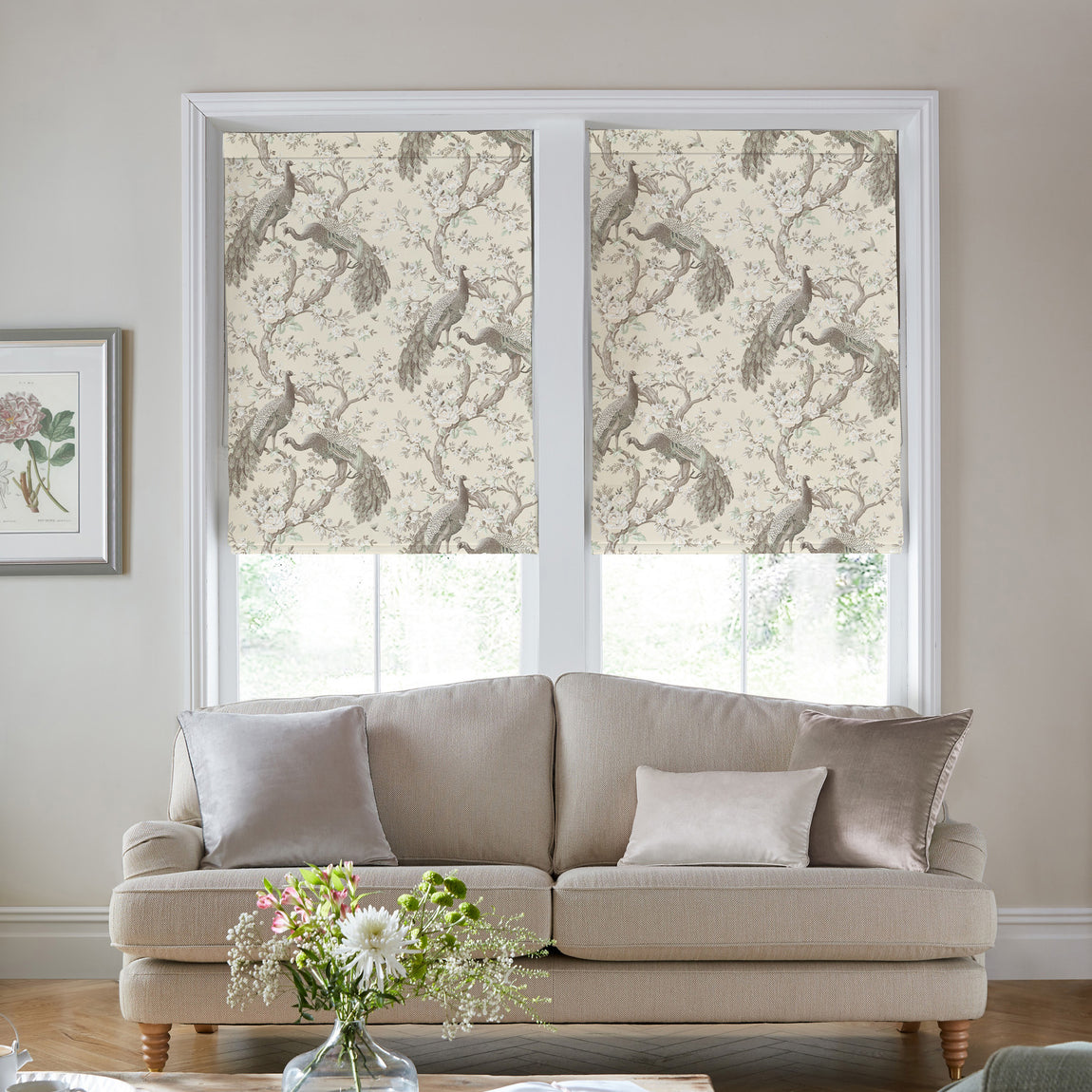 Laura Ashley Belvedere Made To Measure Roman Blind Soft Truffle
