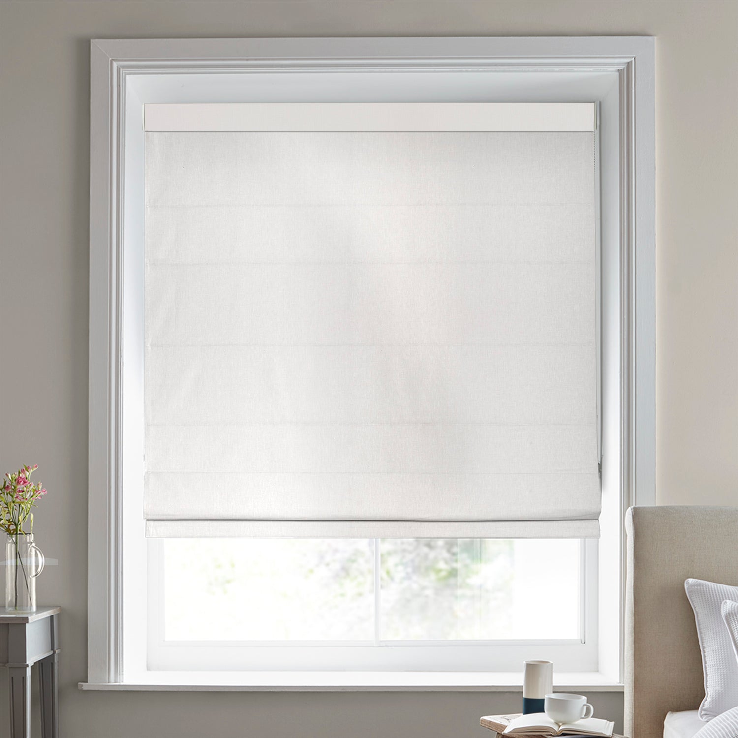Laura Ashley Swanson Made To Measure Roman Blind Oyster
