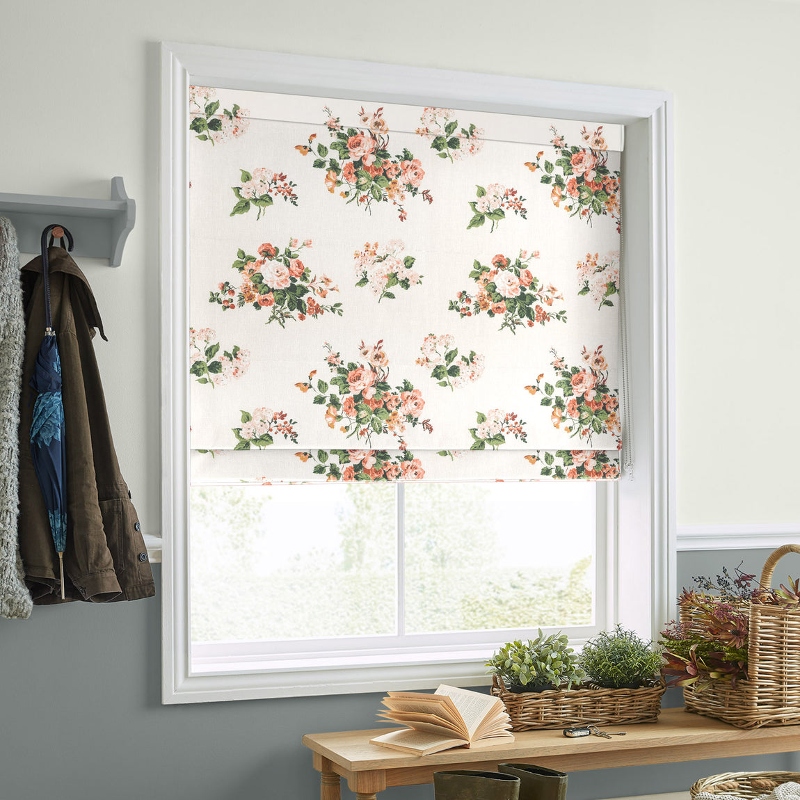 Laura Ashley Rosemore Made to Measure Roman Blind Natural