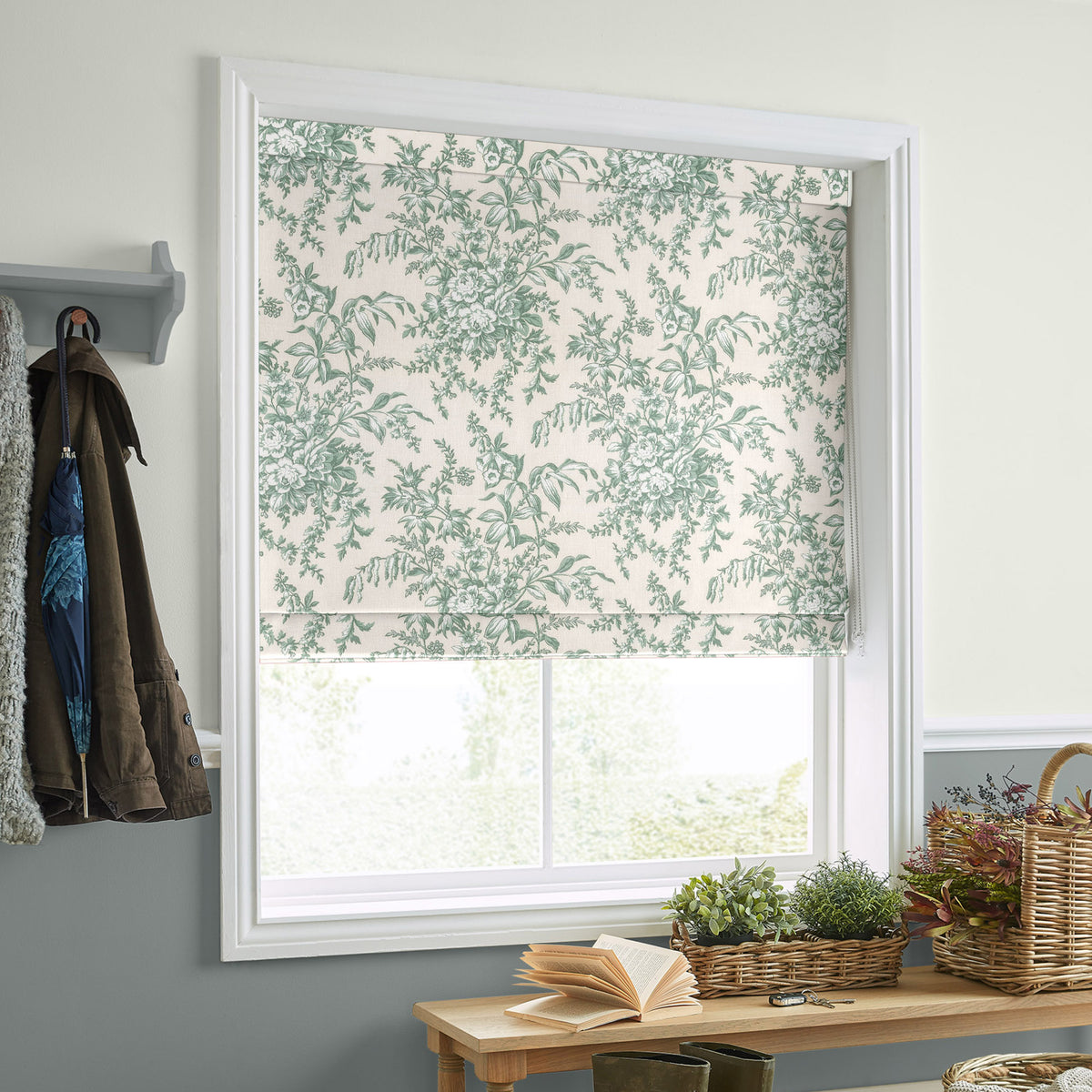 Laura Ashley Picardie Made to Measure Roman Blind Sage
