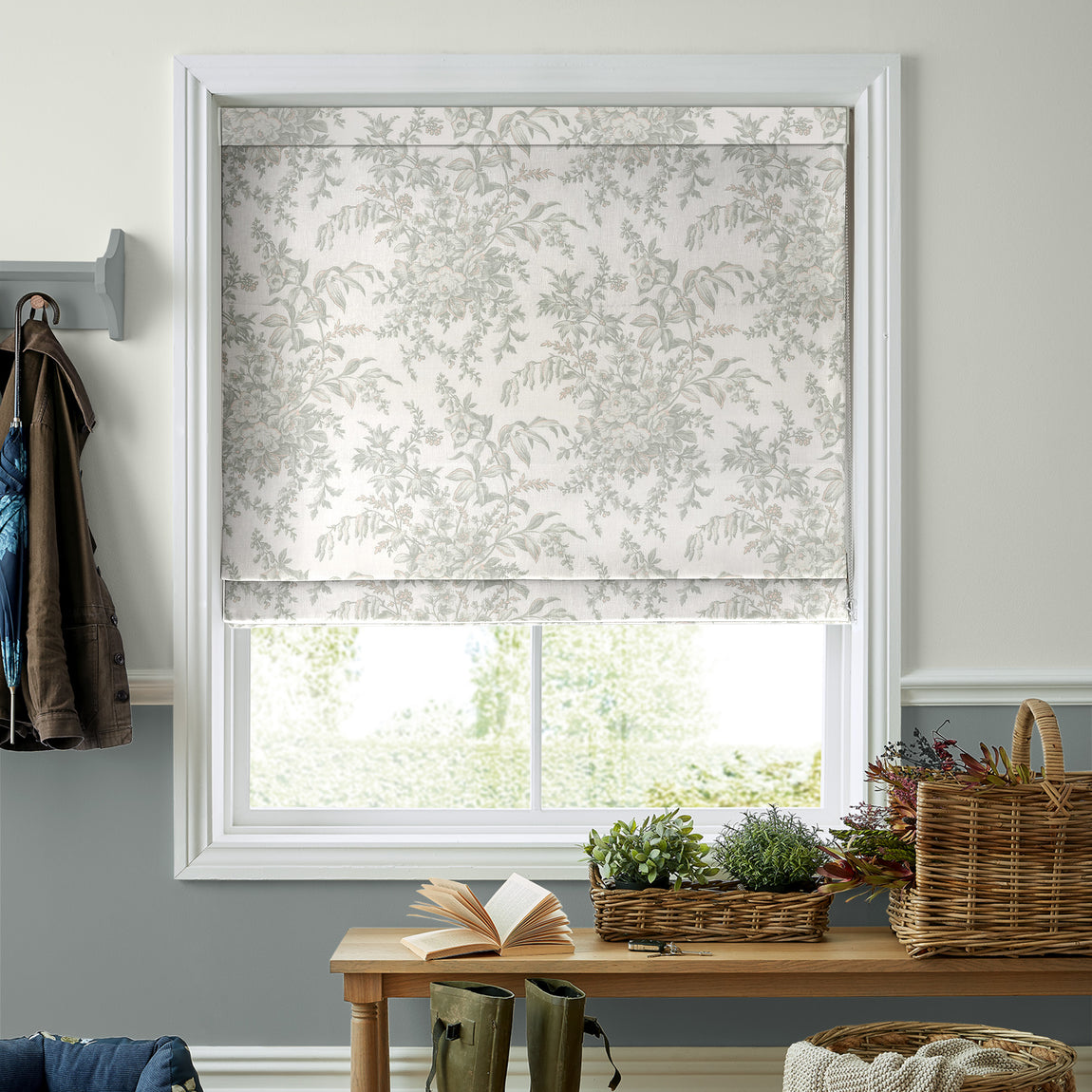 Laura Ashley Picardie Made to Measure Roman Blind Fennel