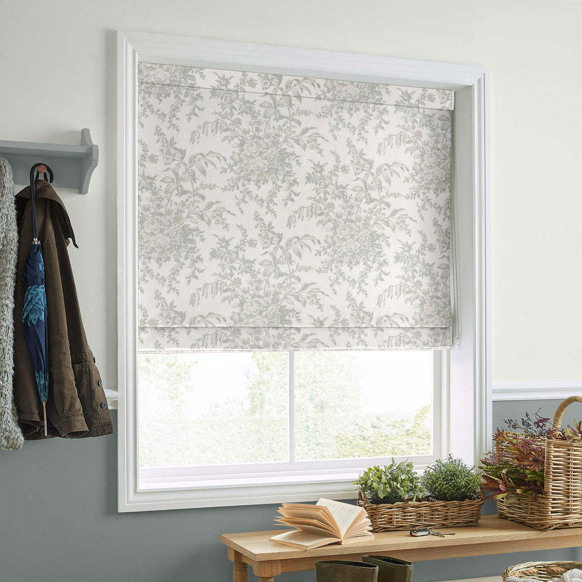 Laura Ashley Picardie Made to Measure Roman Blind Fennel