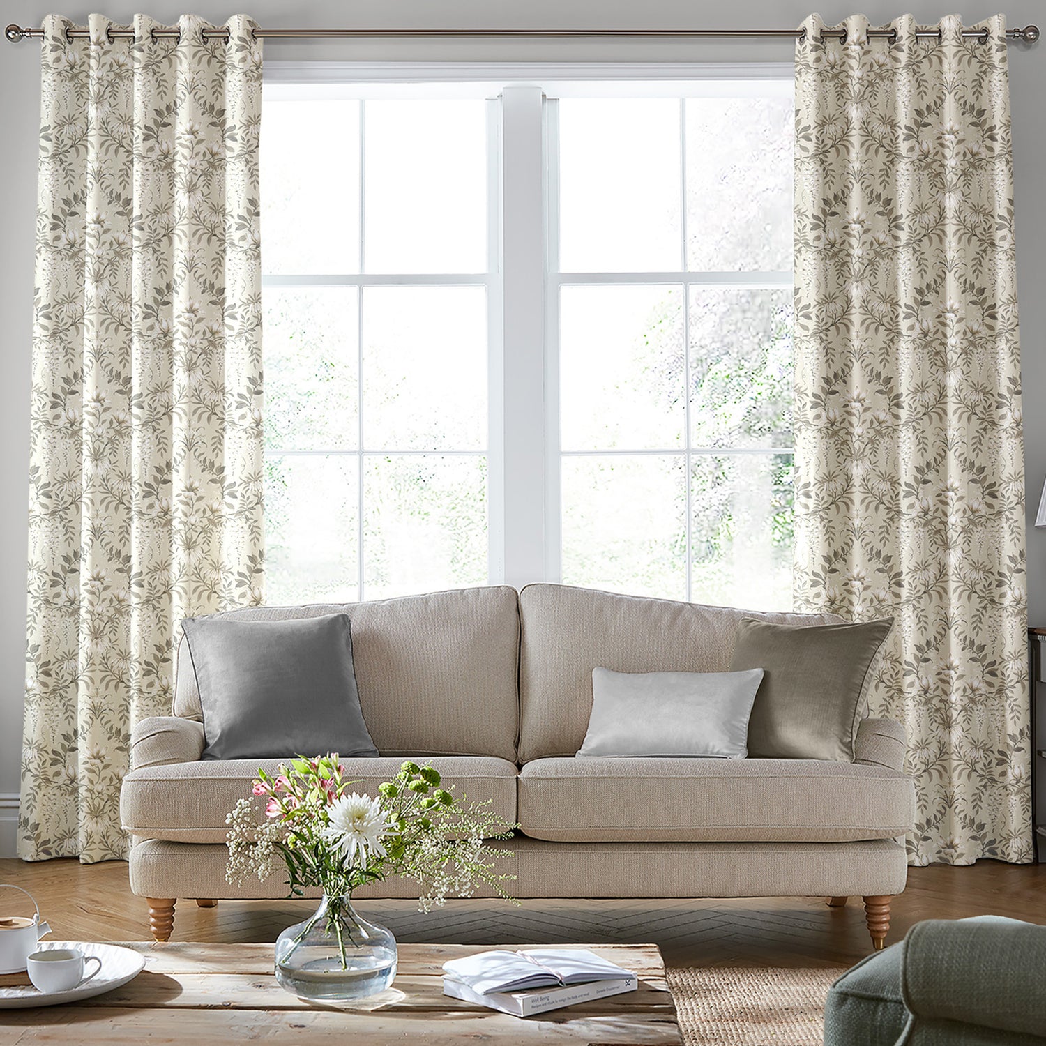 Laura Ashley Parterre Made To Measure Curtains Natural