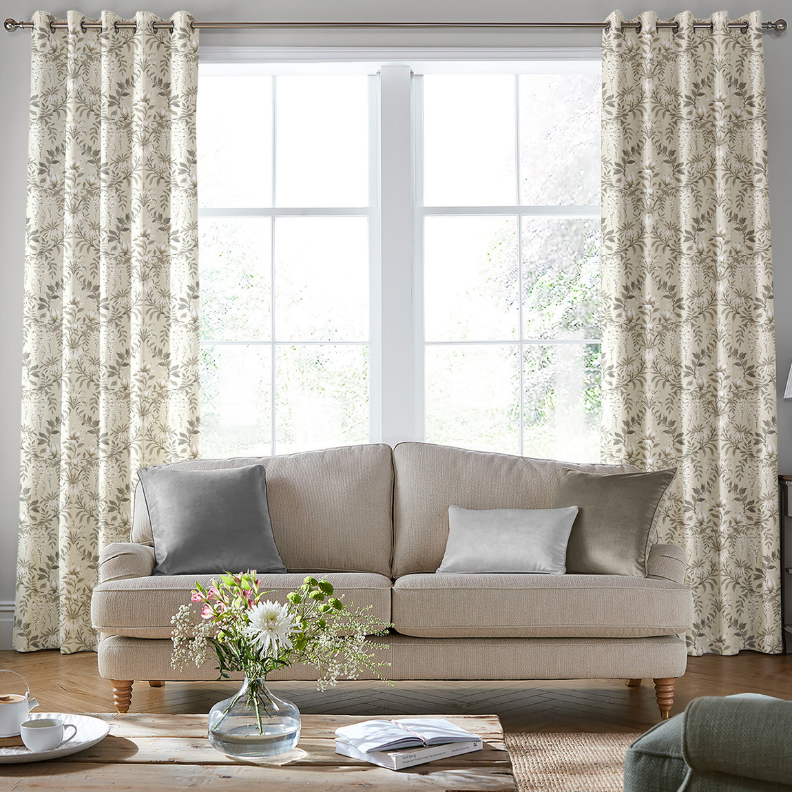 Laura Ashley Parterre Made To Measure Curtains Natural