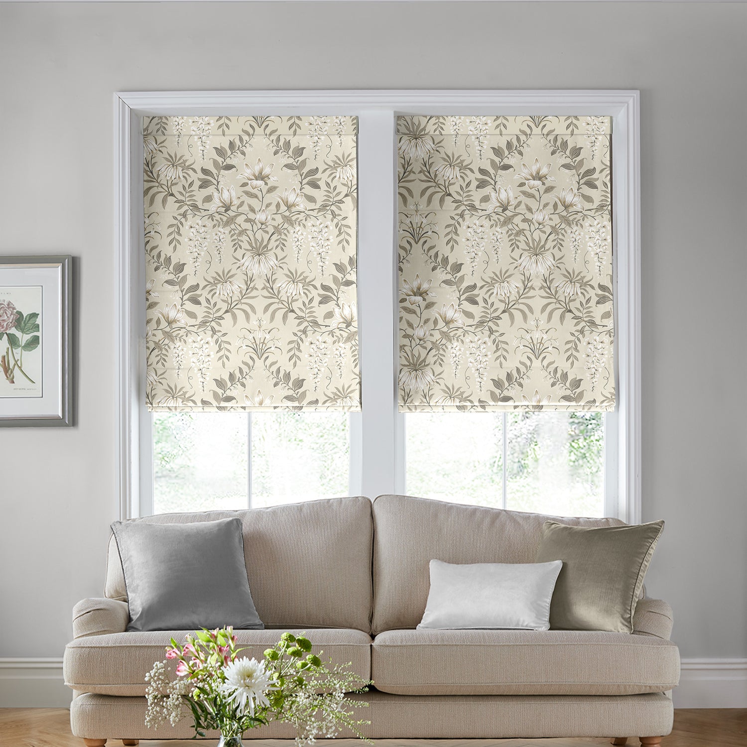 Laura Ashley Parterre Made To Measure Roman Blind Natural