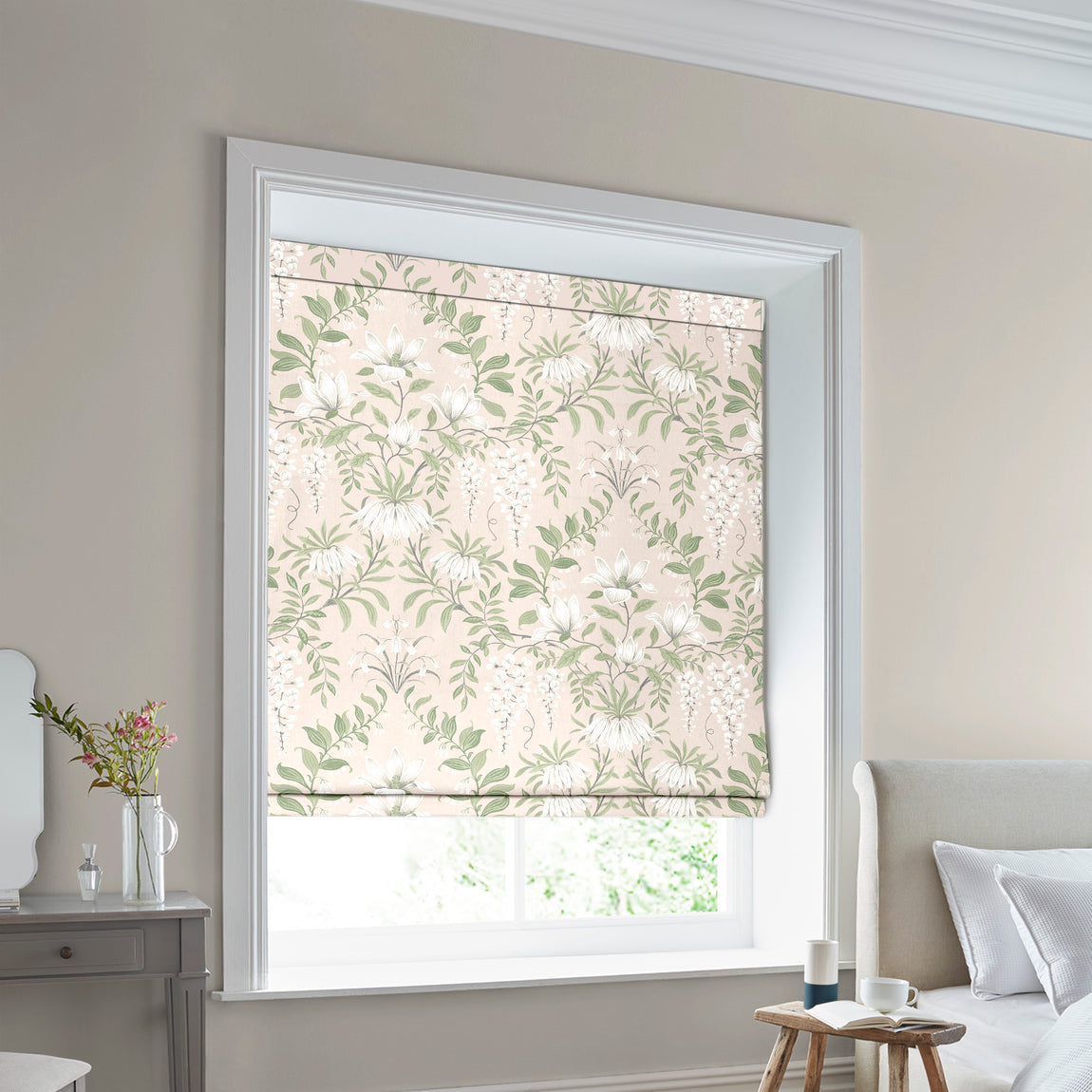 Laura Ashley Parterre Made to Measure Roman Blind Blush