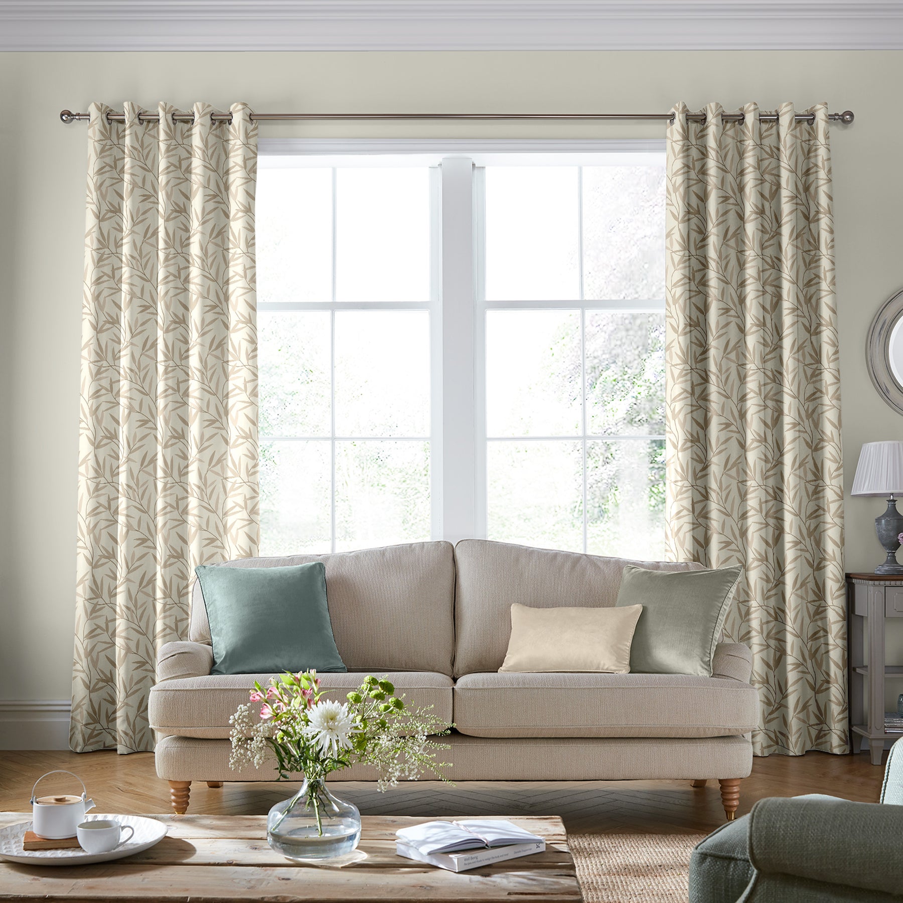 Laura Ashley Willow Leaf Made To Measure Roman Blind Natural