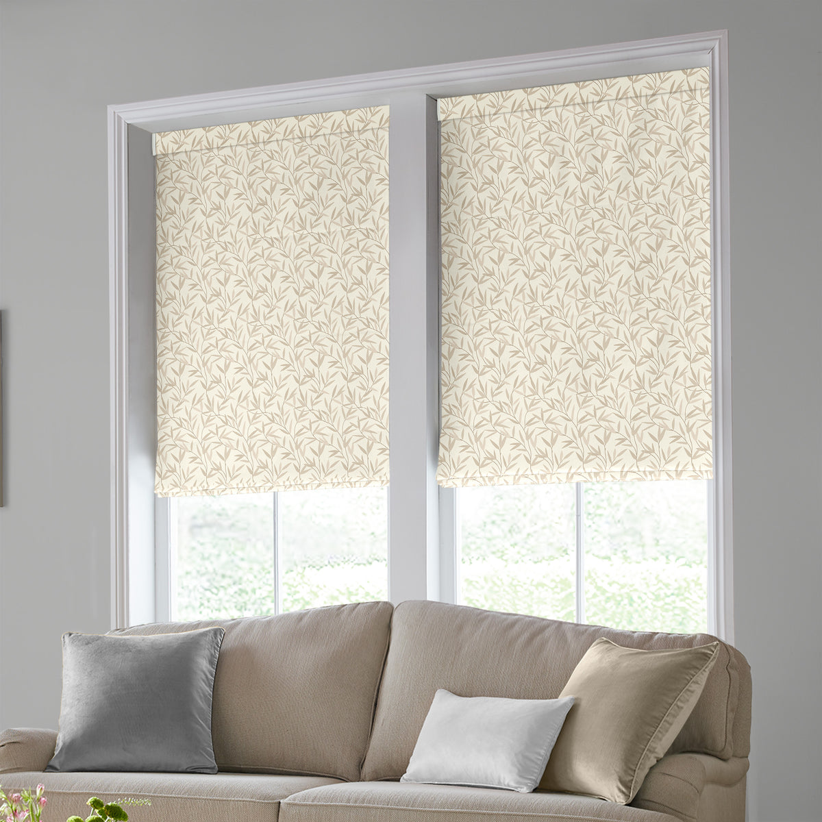 Laura Ashley Willow Leaf Made To Measure Roman Blind Natural