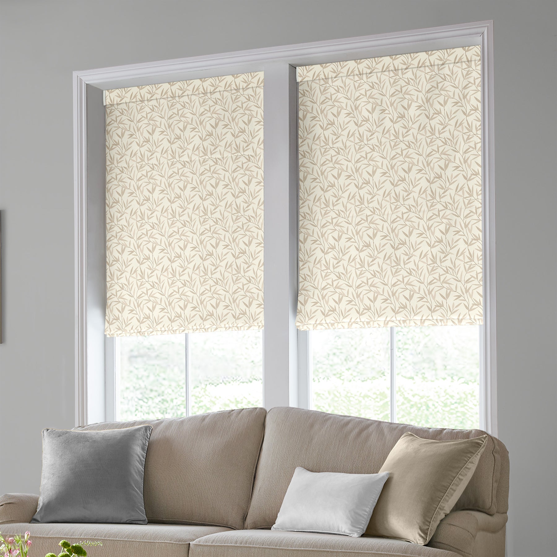 Laura Ashley Willow Leaf Made To Measure Roman Blind Natural