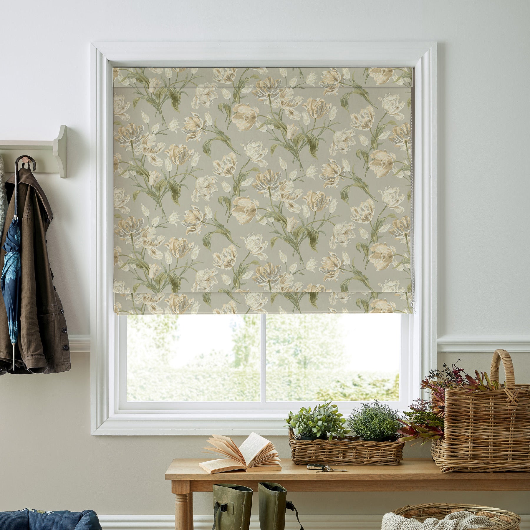 Laura Ashley Gosford Made To Measure Roman Blind Sage