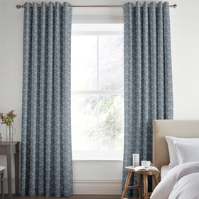 Laura Ashley Musica Velvet Made to Measure Curtain Dusky Seaspray