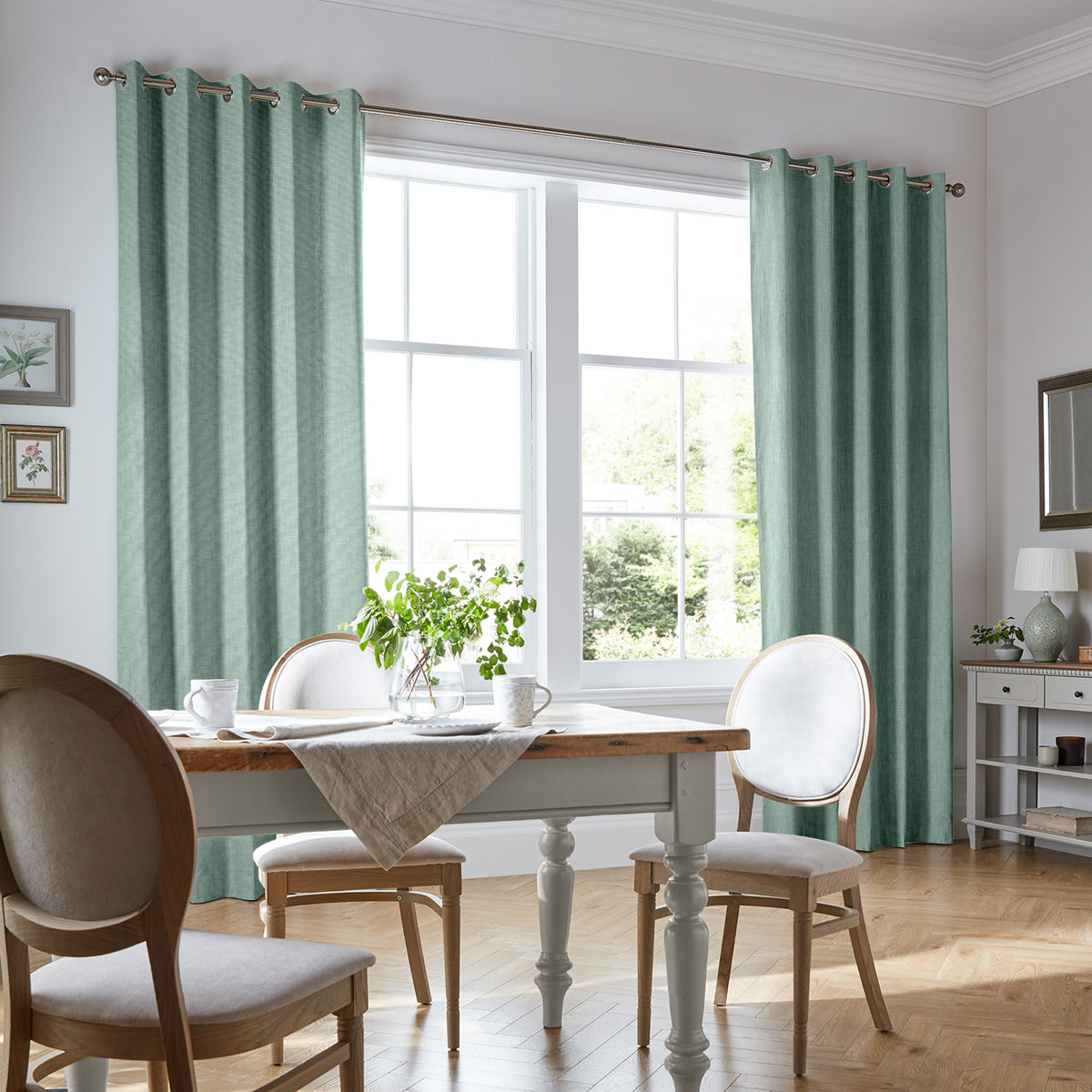 Laura Ashley Easton Made to Measure Curtain Grey Green