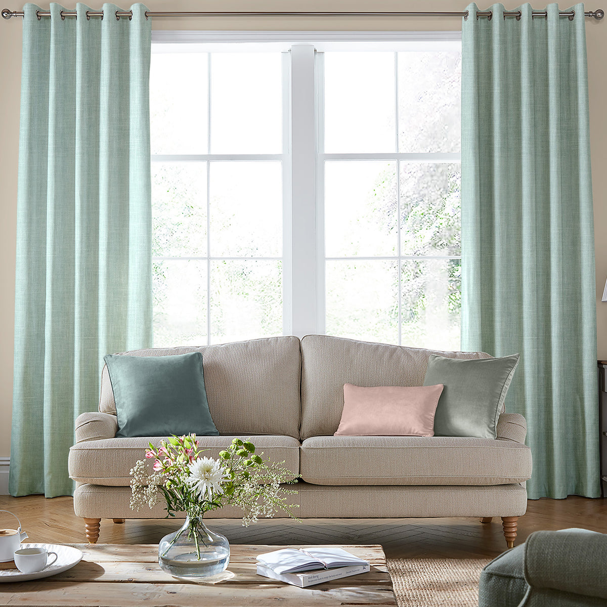 Laura Ashley Easton Made to Measure Curtain Duckegg