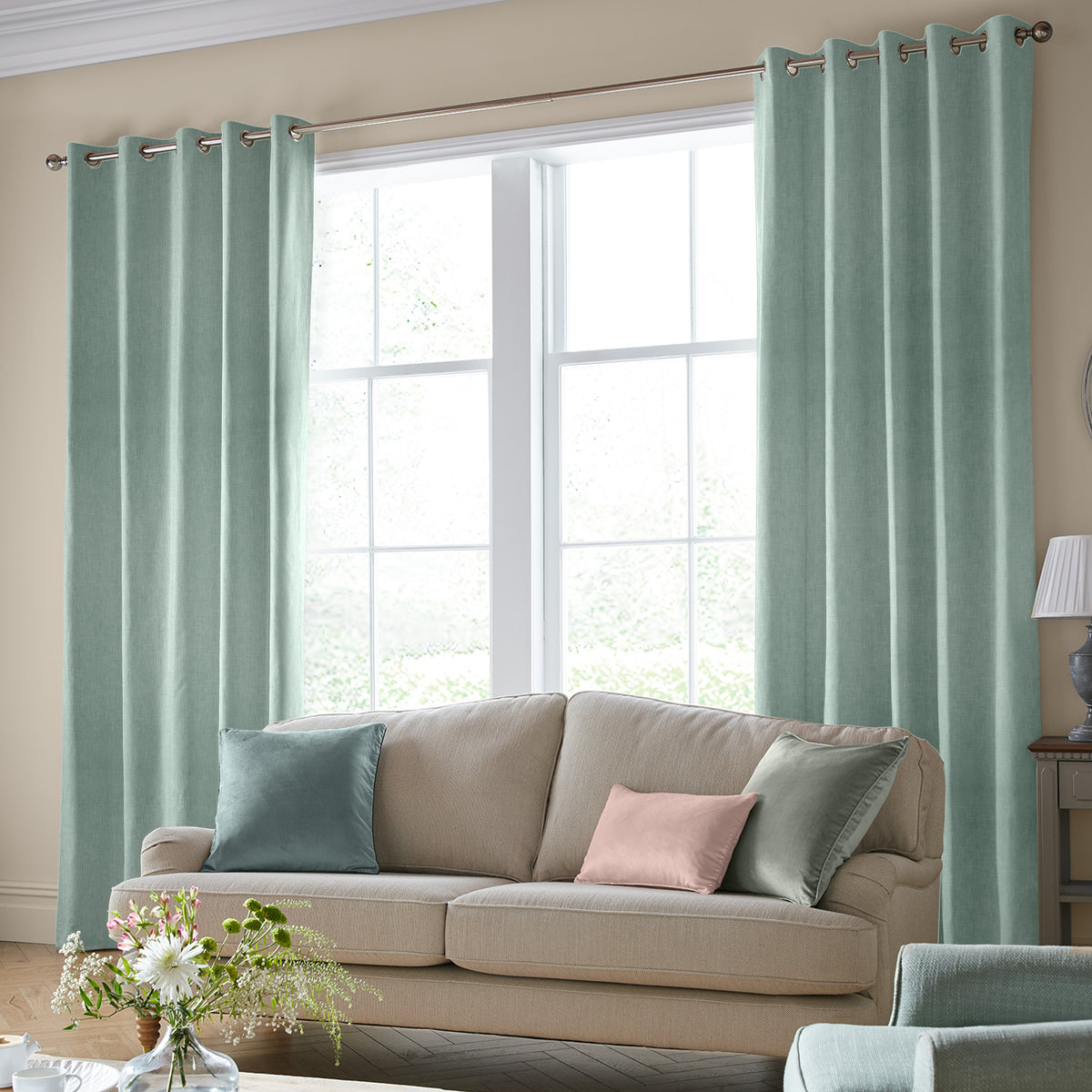 Laura Ashley Easton Made to Measure Curtain Duckegg