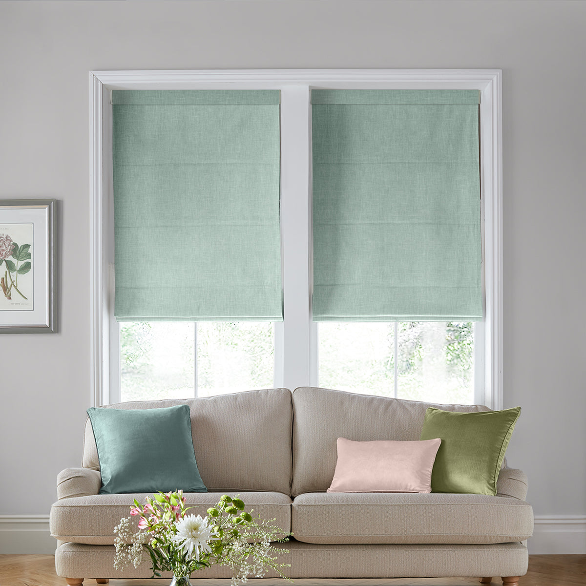 Laura Ashley Easton Made to Measure Roman Blind Duckegg