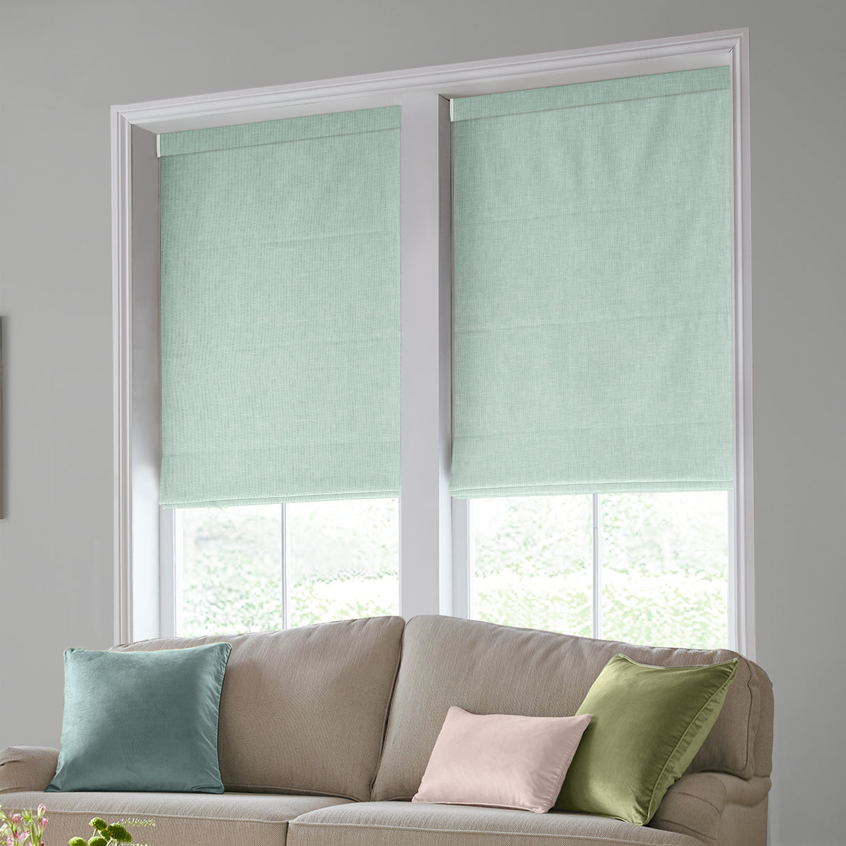 Laura Ashley Easton Made to Measure Roman Blind Duckegg