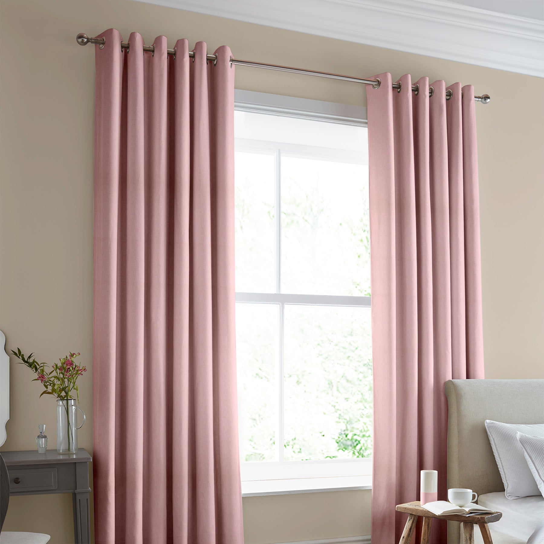 Laura Ashley Easton Made to Measure Curtain Blush