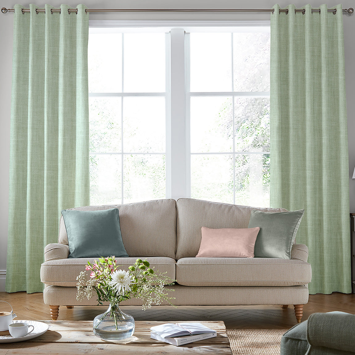 Laura Ashley Easton Made to Measure Curtain Sage