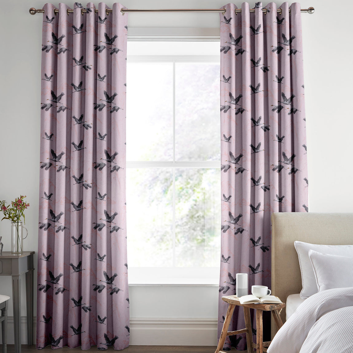 Laura Ashley Animalia Embroidered Made to Measure Curtain Blush