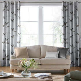 Laura Ashley Animalia Embroidered Made to Measure Curtain Silver