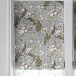 Laura Ashley Belvedere Velvet Made to Measure Roman Blind Chalk Blue
