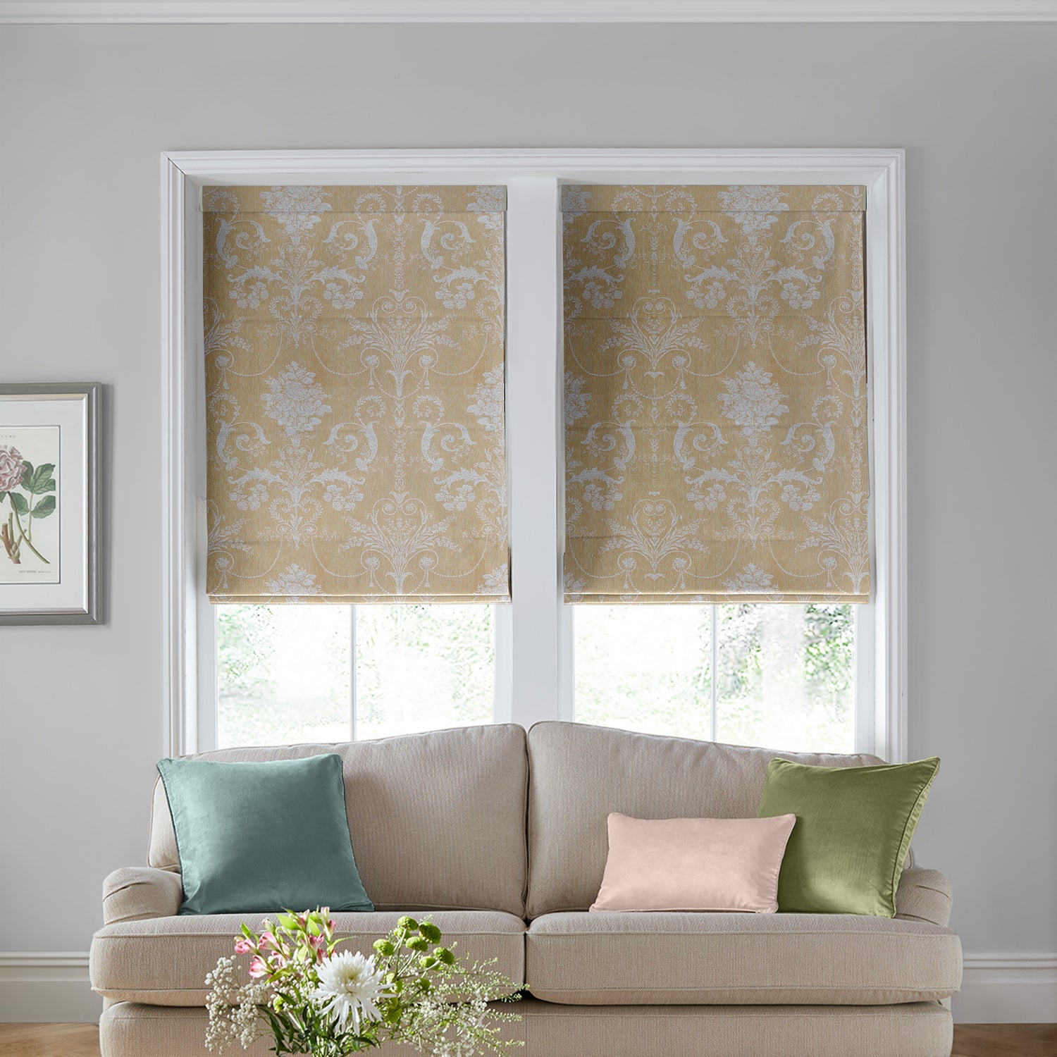Laura Ashley Josette Woven Made to Measure Roman Blind Gold