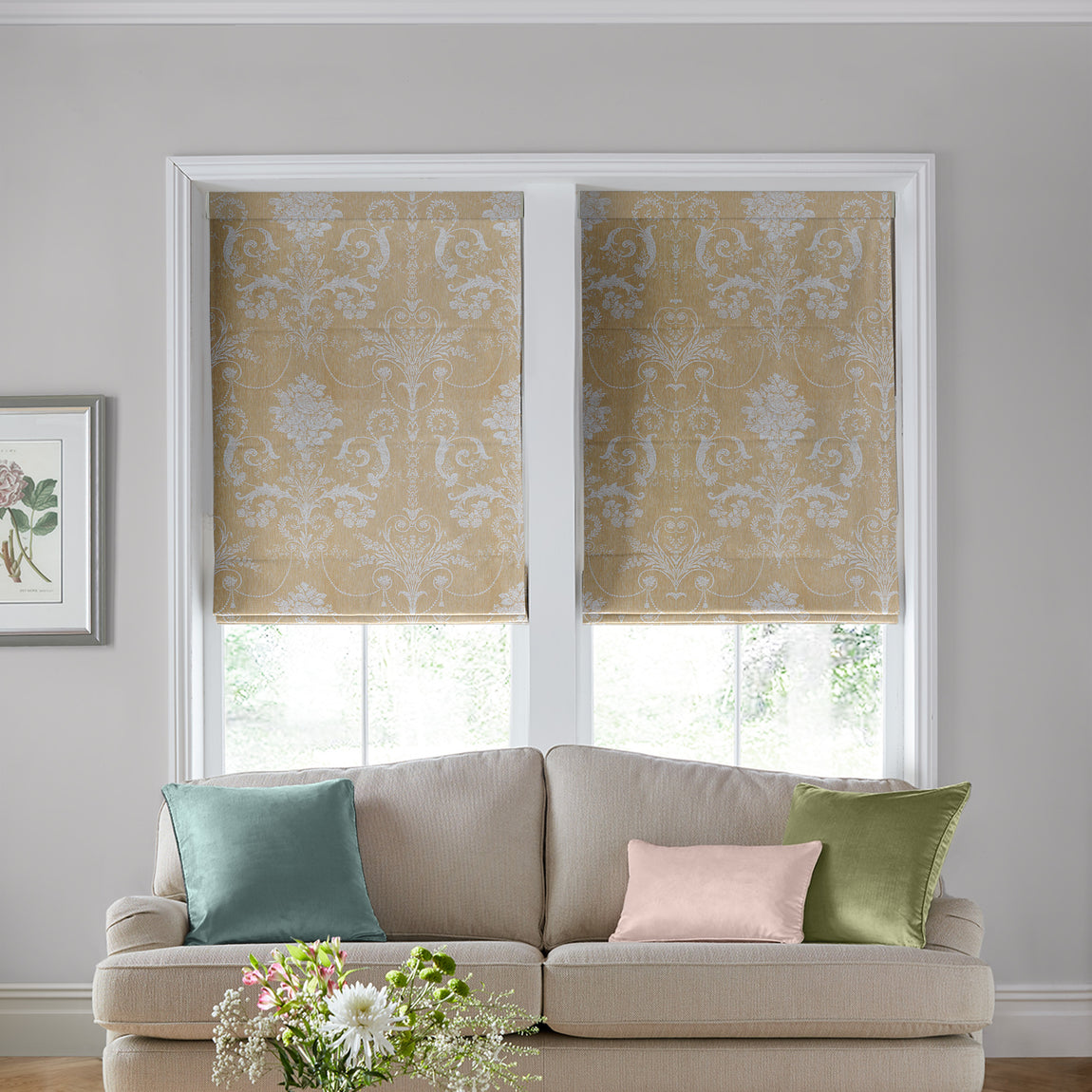 Laura Ashley Josette Woven Made to Measure Roman Blind Gold