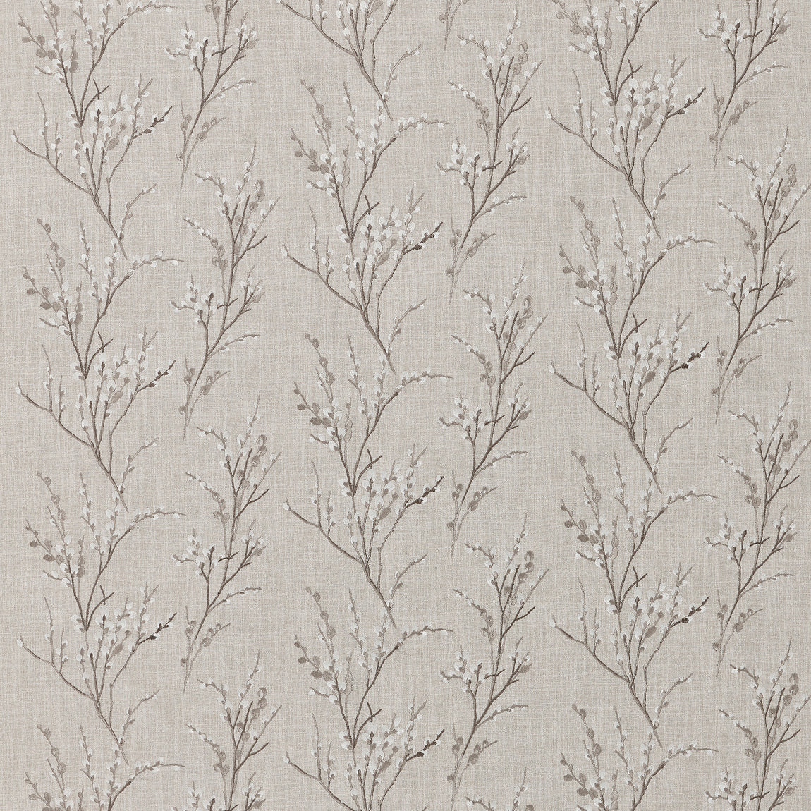 Laura Ashley Pussy Willow Embroidered Made to Measure Curtain Steel