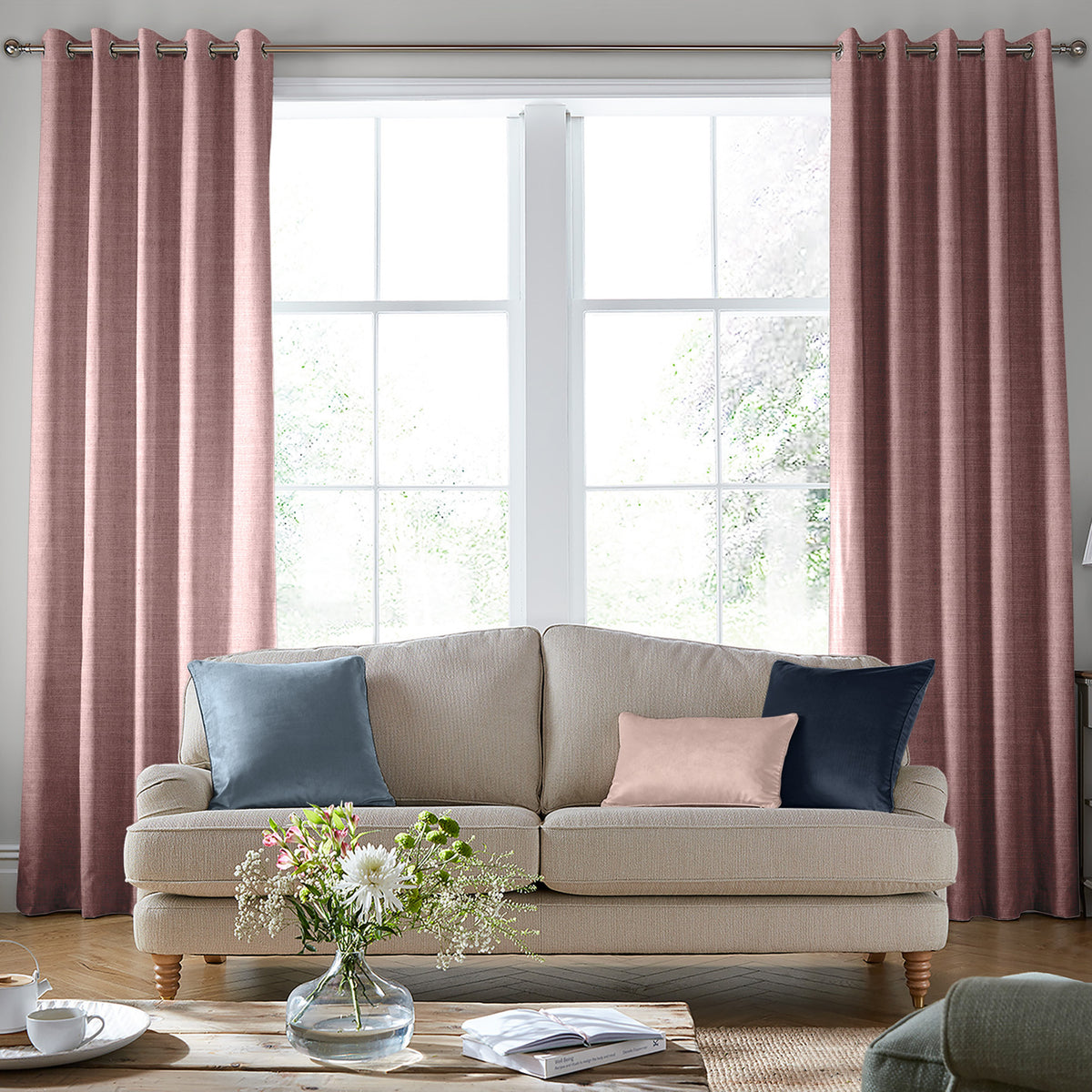 Laura Ashley Swanson Made To Measure Curtains Mulberry
