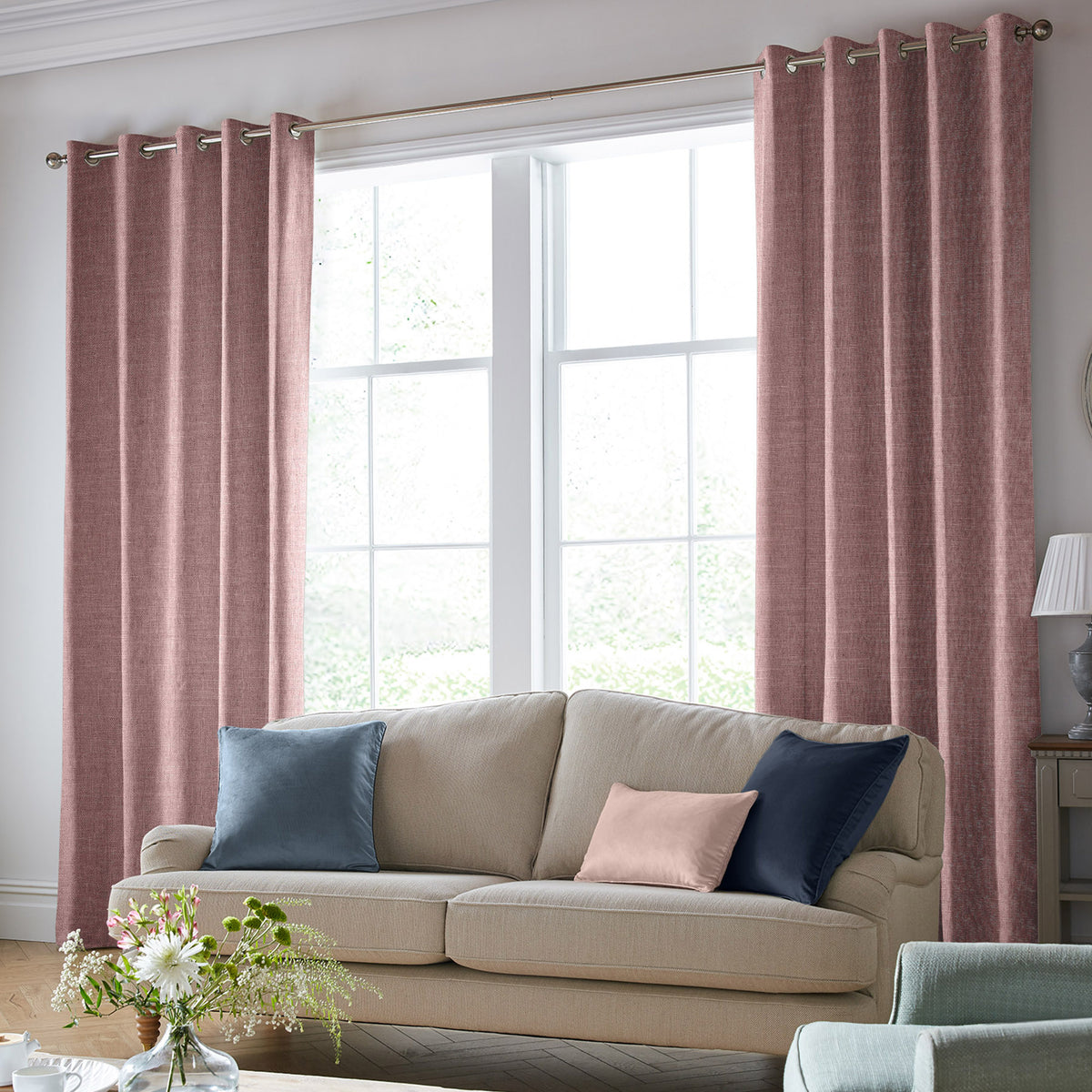Laura Ashley Swanson Made To Measure Curtains Mulberry